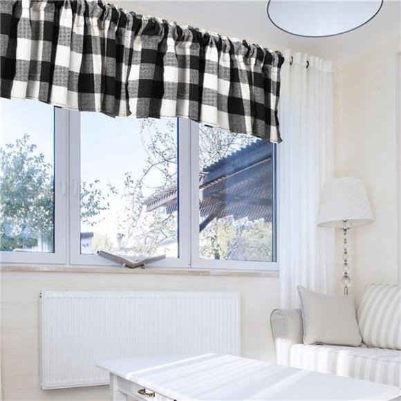 Buffalo Plaid Curtains Buffalo Window Valances Farmhouse Design Window Decor - Picture 5 of 7